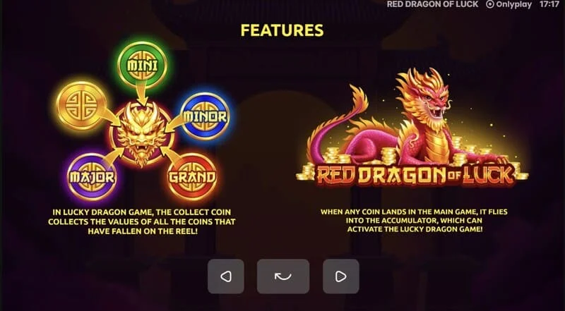 Red Dragon of Luck - แจ็คพอต Mini, Minor, Major และ Grand